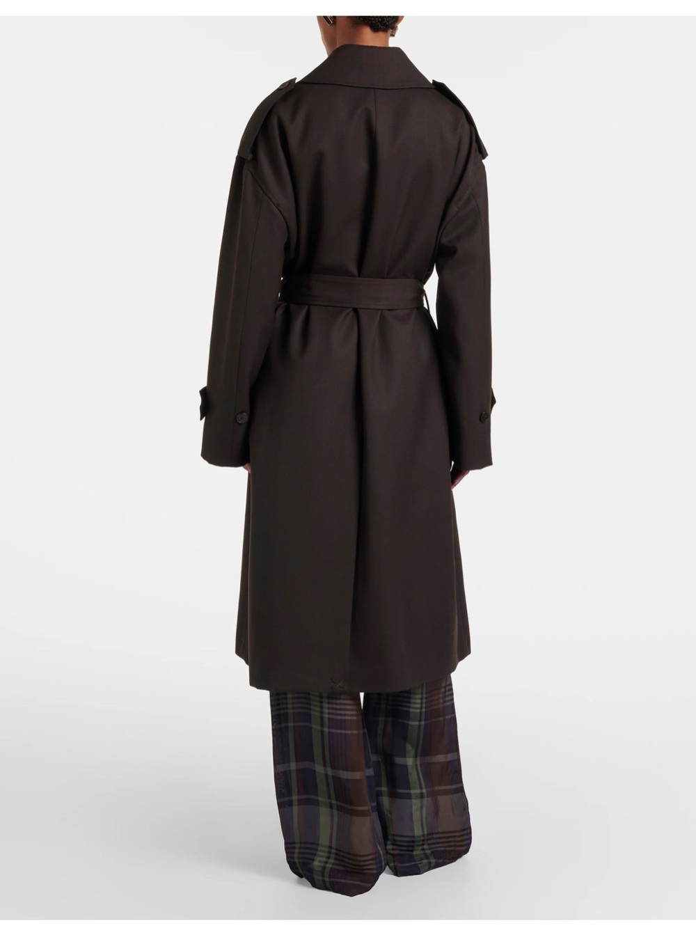 The Frankie Shop Black Double-Breasted Trench Coat - Picture 7 of 7